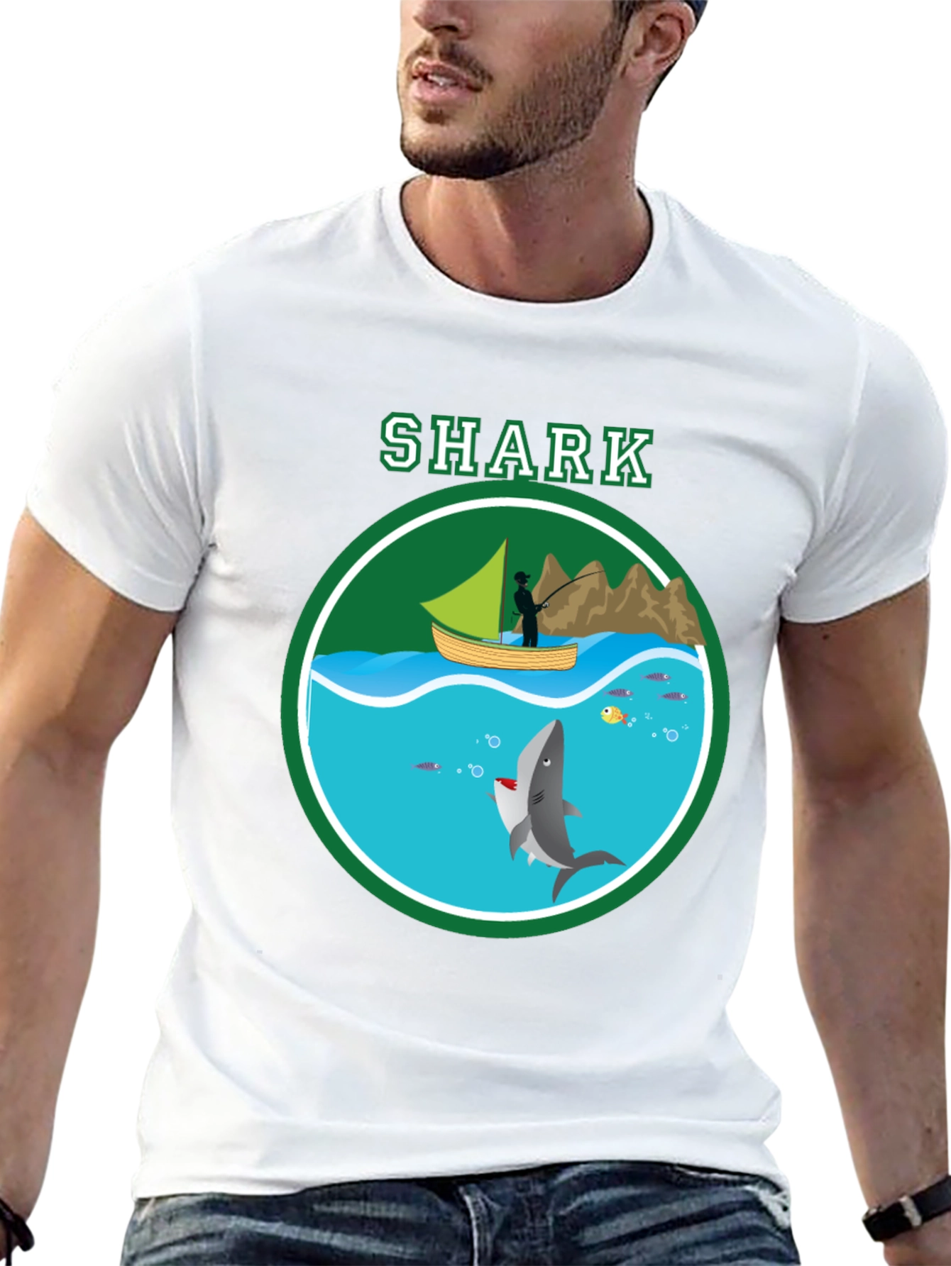 Shark Graphic Print T-Shirt Casual Style