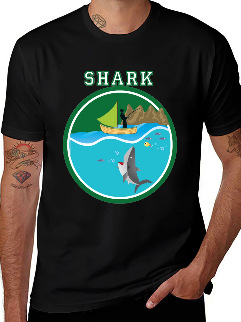 Shark Graphic Print T-Shirt Casual Style