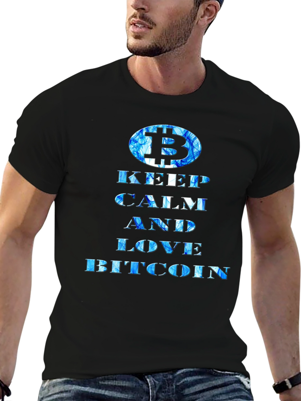 Keep Calm Love Bitcoin Black T-Shirt