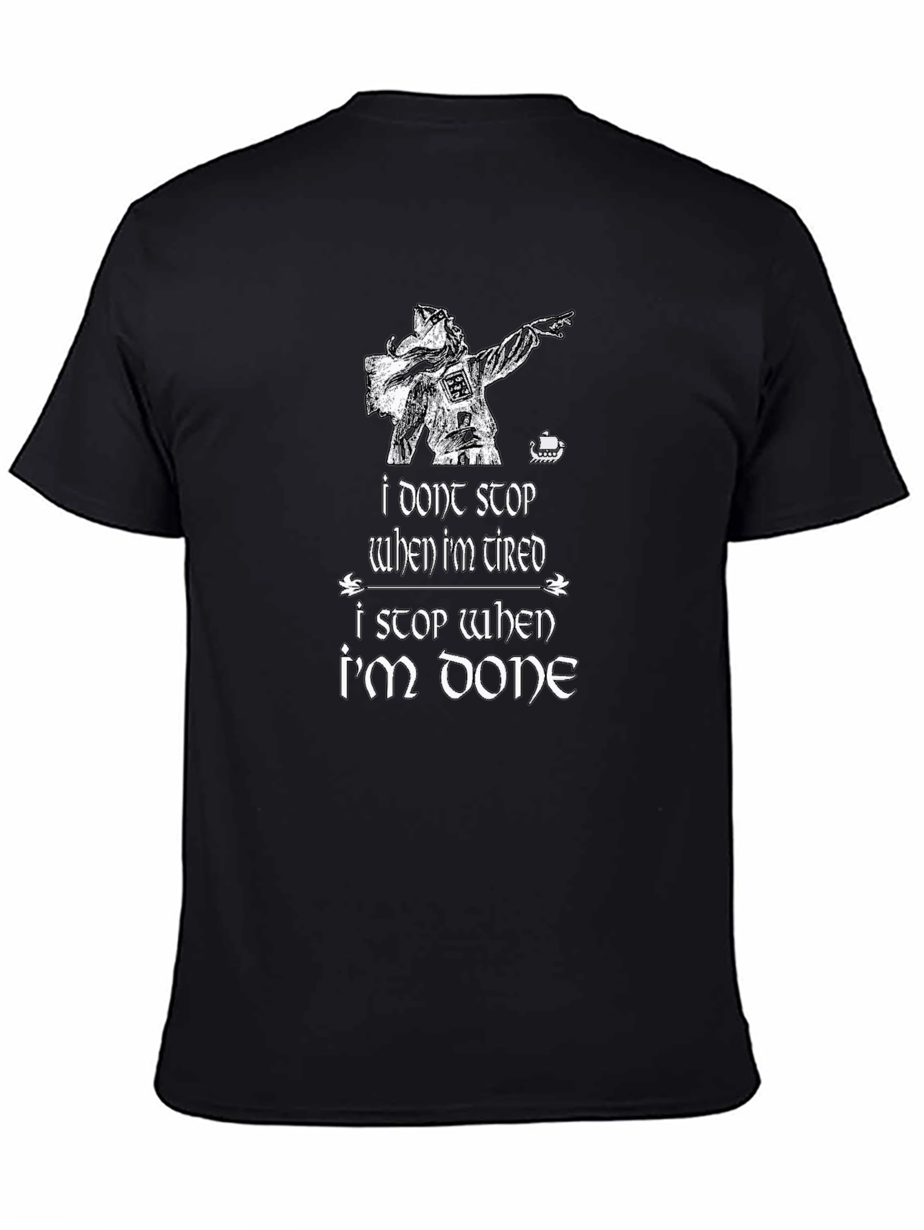 Viking Warrior Mens Black Graphic Tee