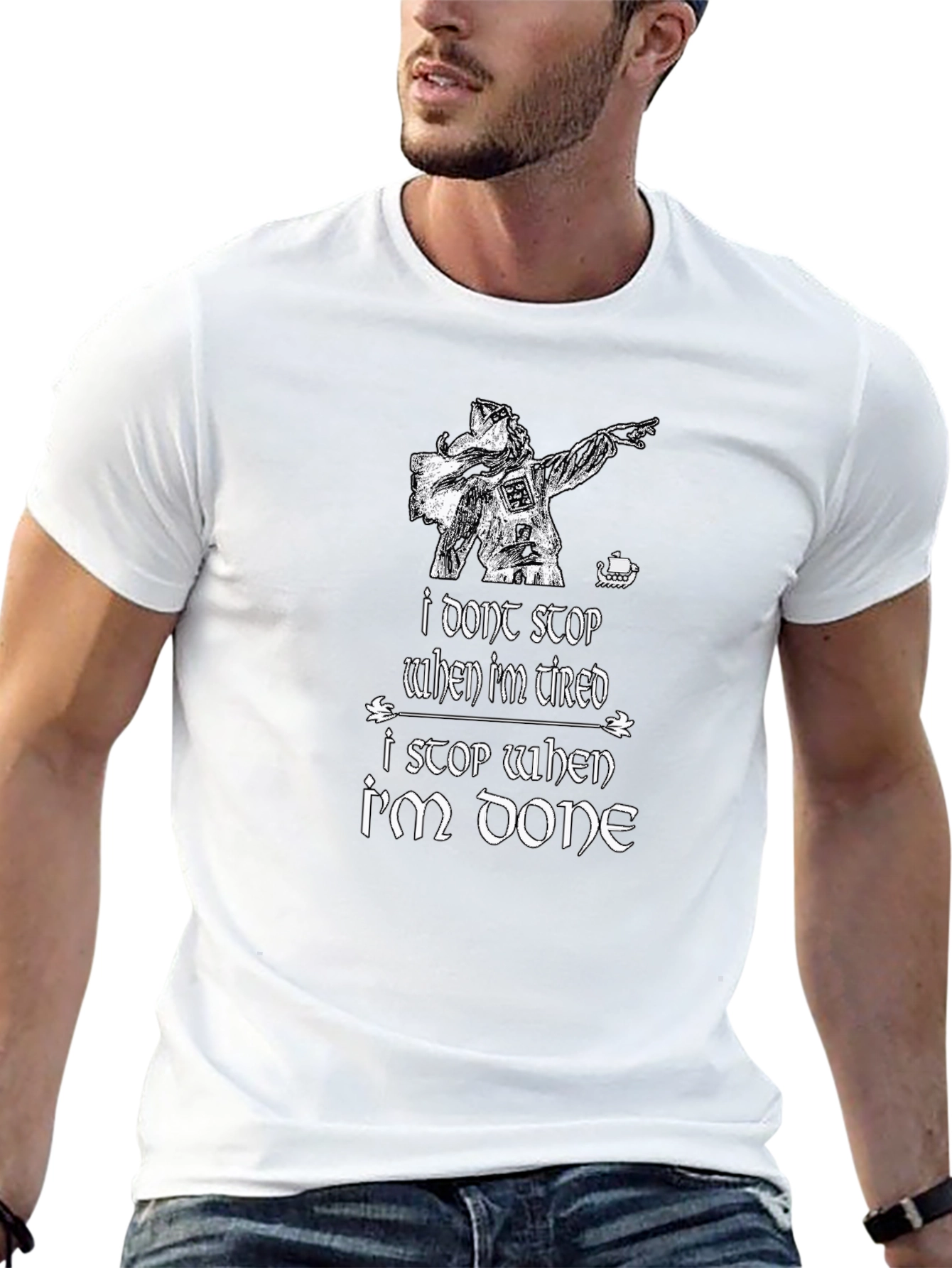 Viking Warrior Mens Black Graphic Tee