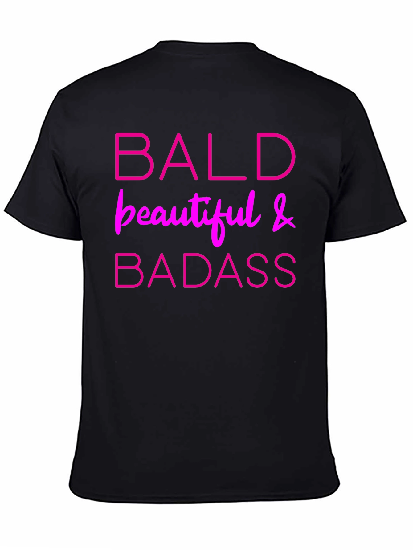 Bald Beautiful & Badass Black Graphic Tee