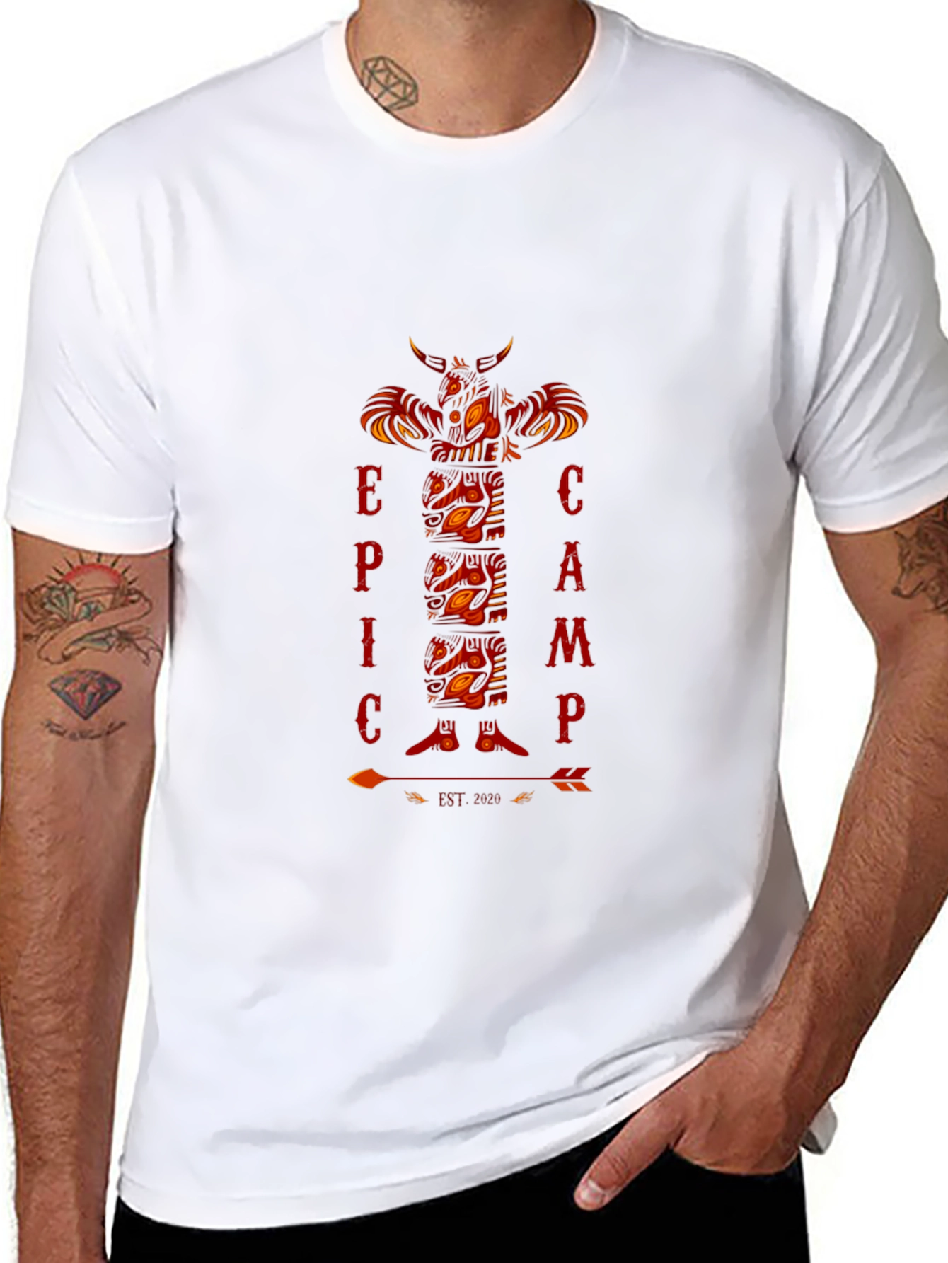Epic Camp Totem Pole Graphic T-Shirt
