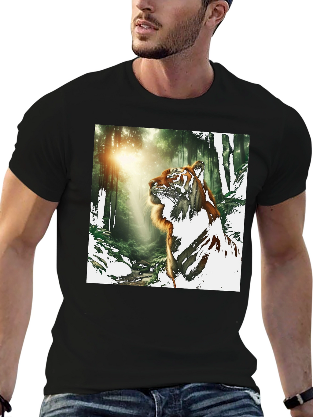 Tiger in Forest Graphic T-Shirt