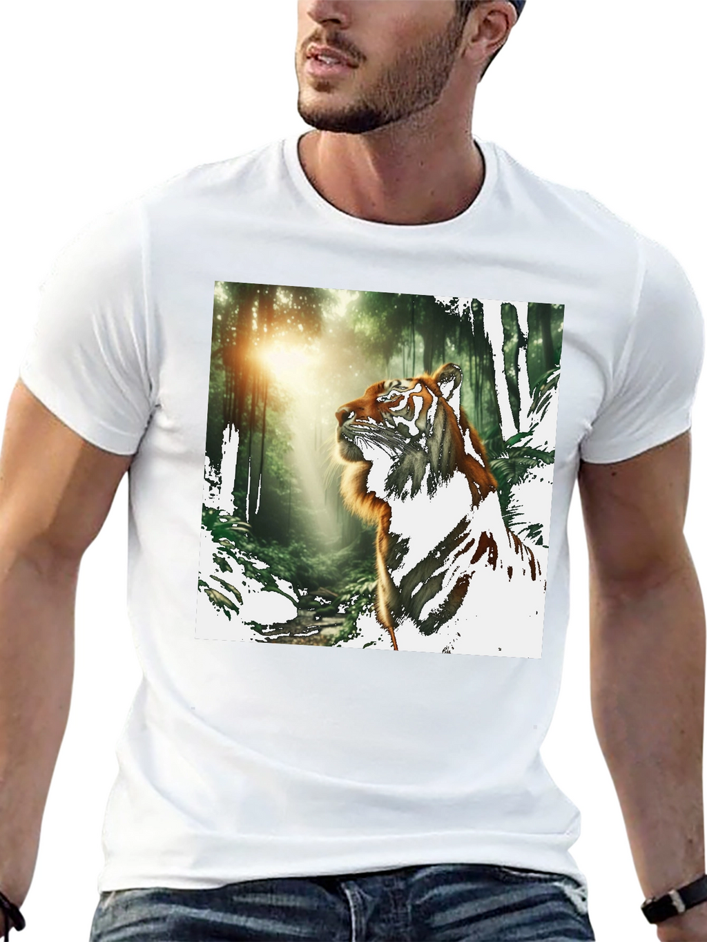 Tiger in Forest Graphic T-Shirt