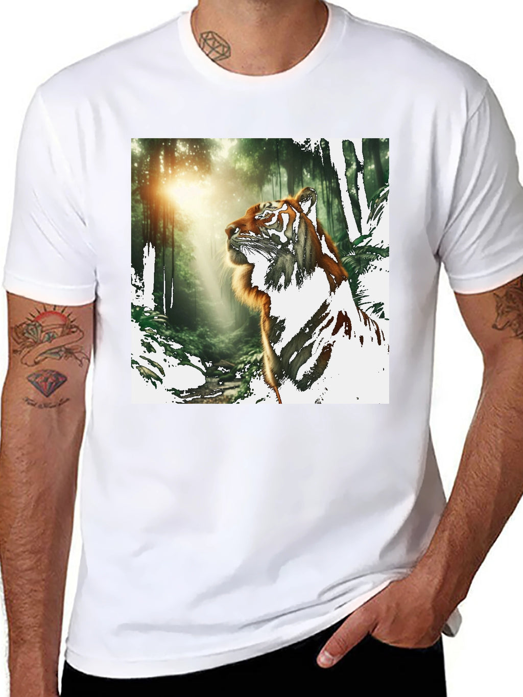 Tiger in Forest Graphic T-Shirt