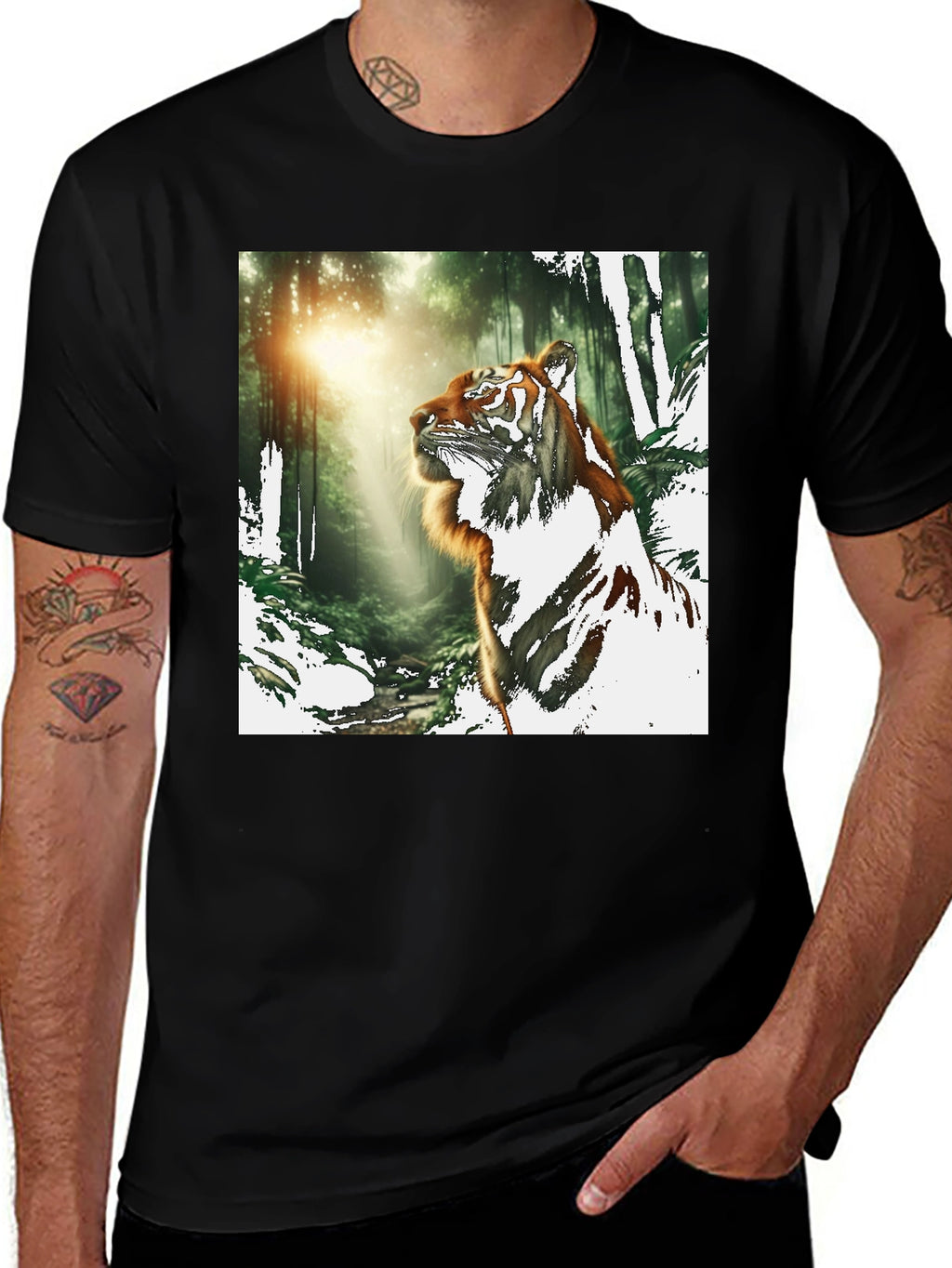 Tiger in Forest Graphic T-Shirt