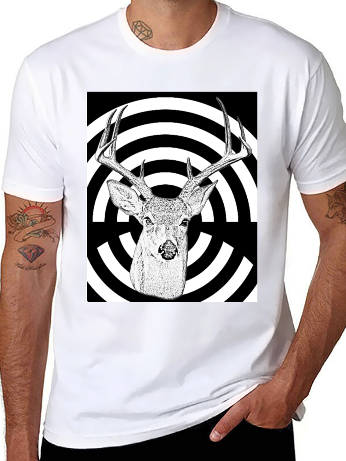 Deer Target T-Shirt - Black Graphic Tee