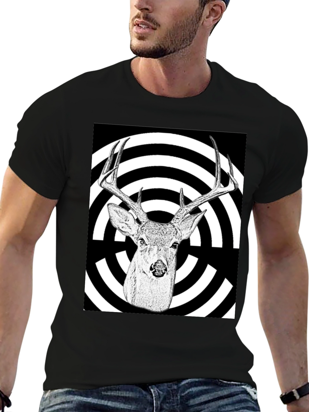 Deer Target T-Shirt - Black Graphic Tee