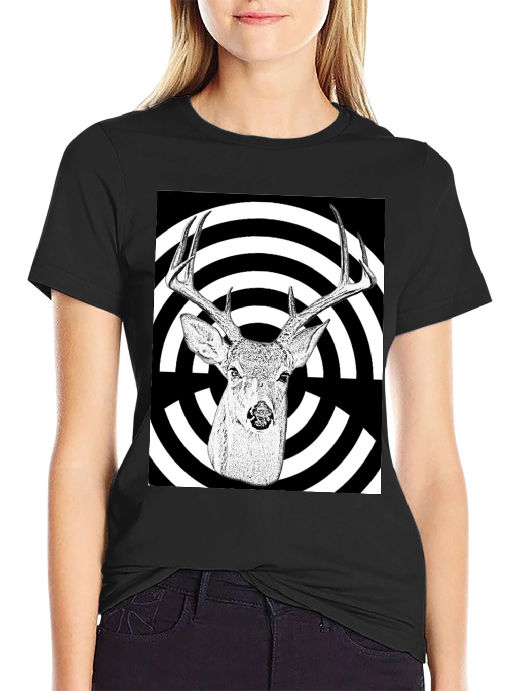 Deer Target T-Shirt - Black Graphic Tee