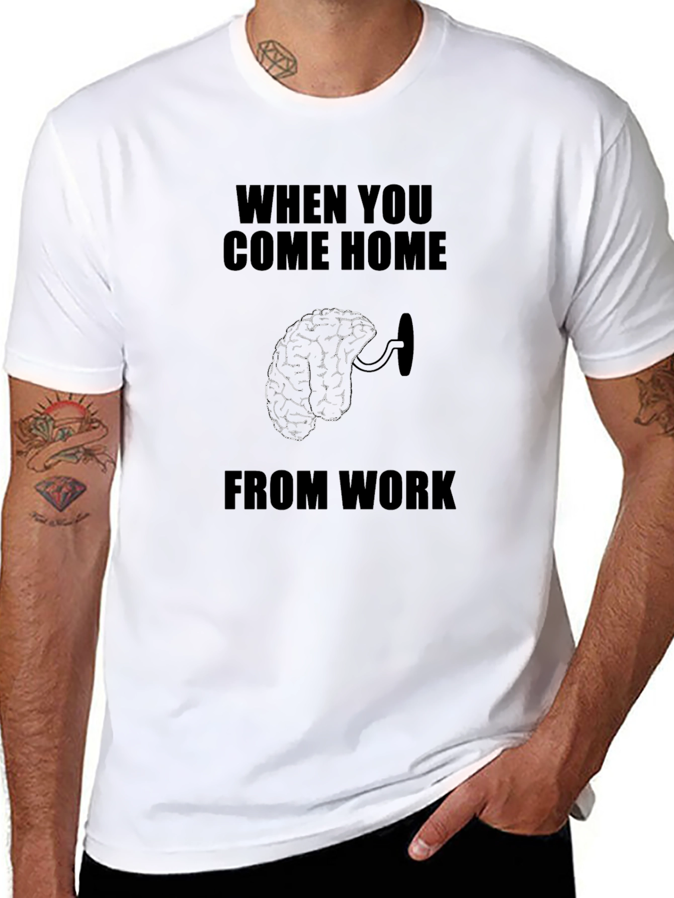 Brain Dead From Work Black Graphic T-Shirt