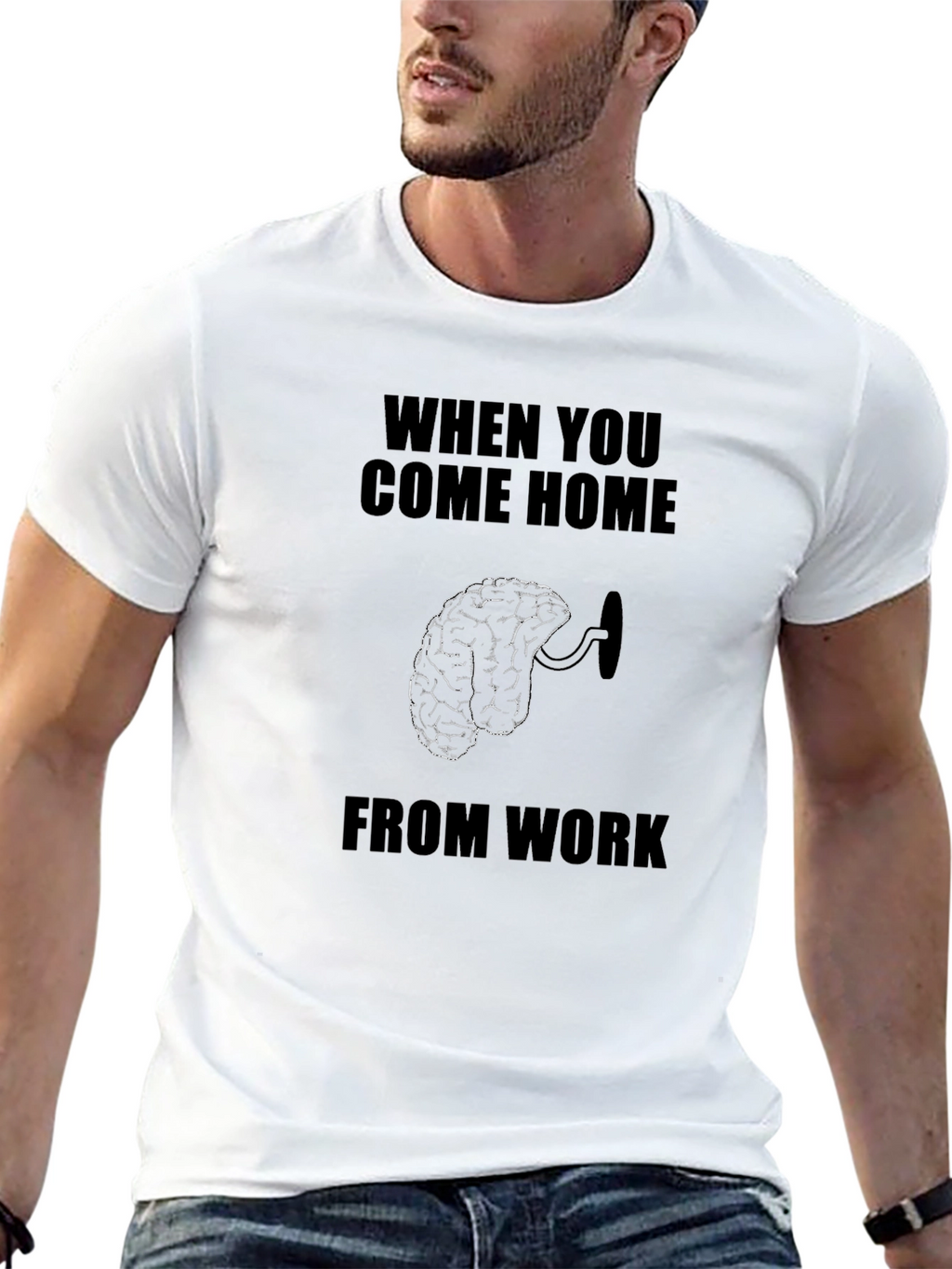 Brain Dead From Work Black Graphic T-Shirt