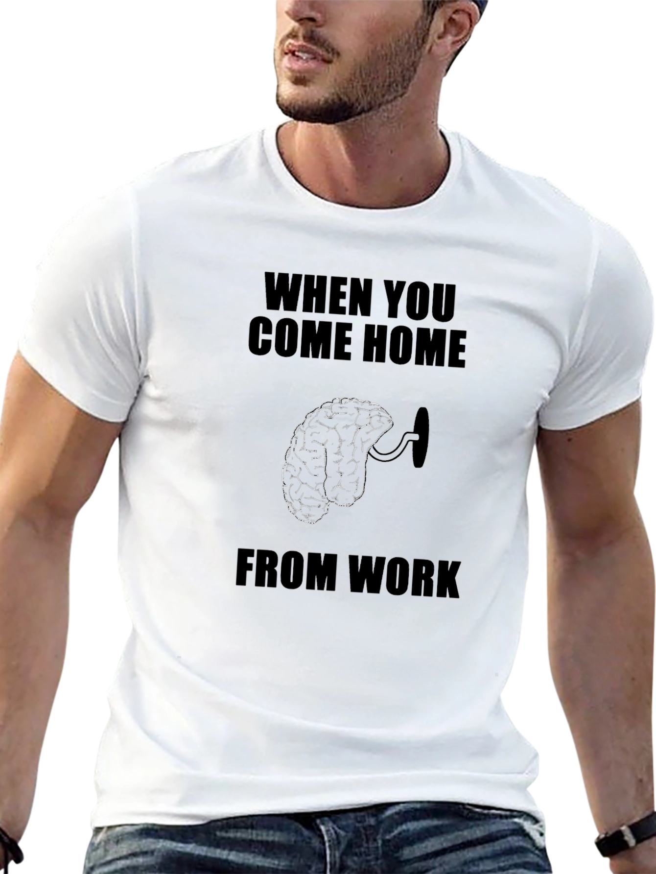 Brain Dead From Work Black Graphic T-Shirt