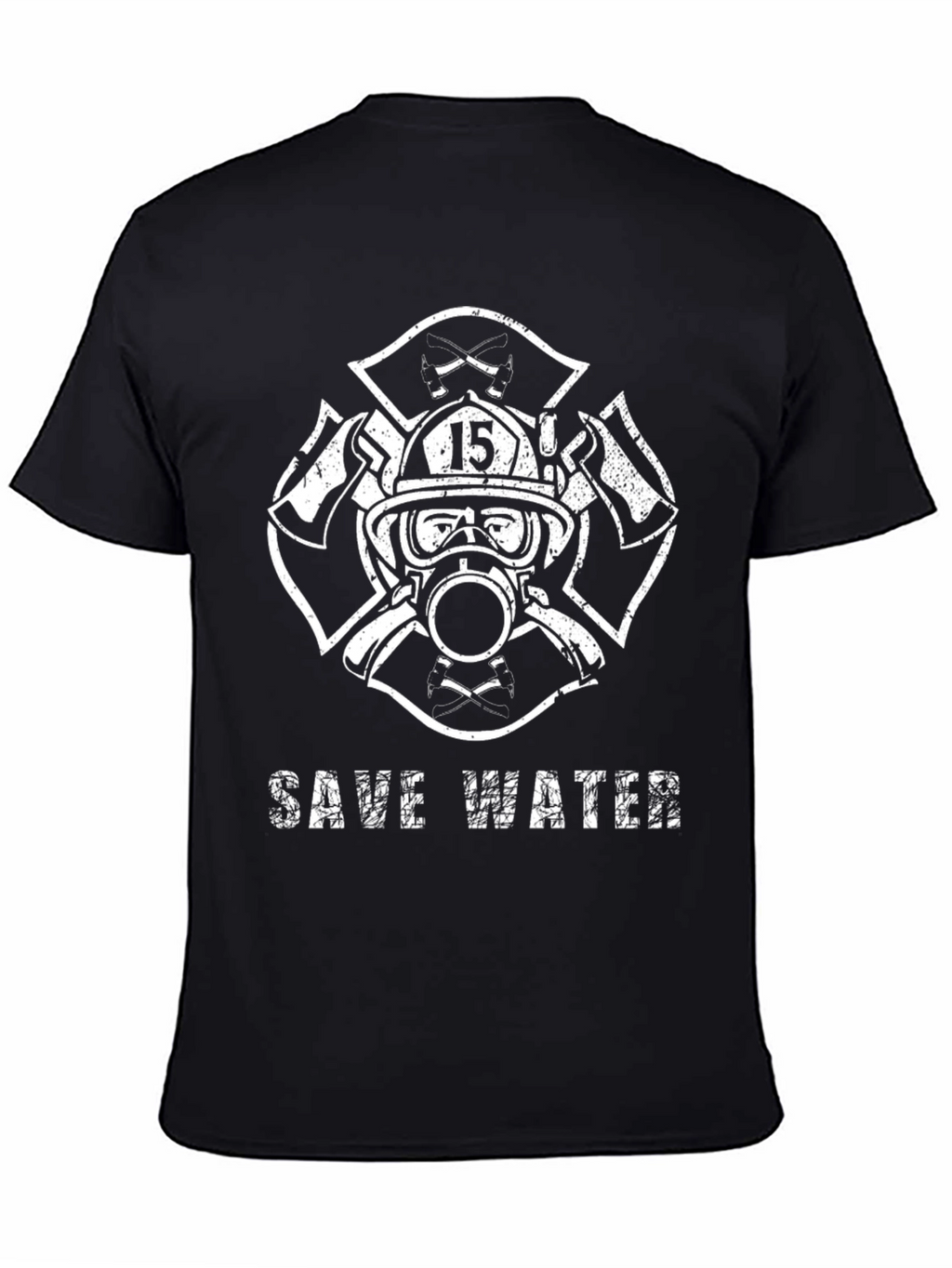 Save Water Firefighter T-Shirt - Black Graphic Tee