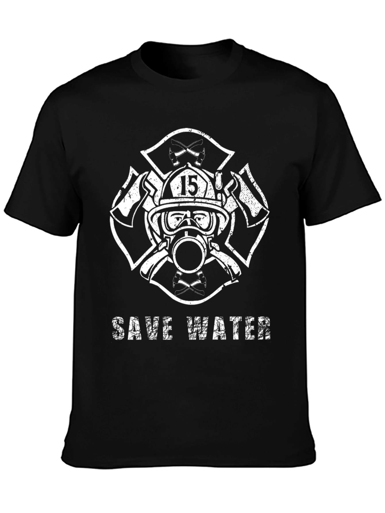 Save Water Firefighter T-Shirt - Black Graphic Tee