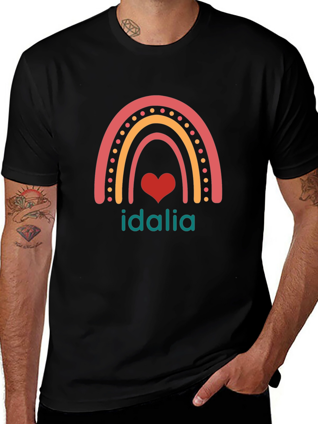 Idalia Rainbow Heart Graphic T-Shirt