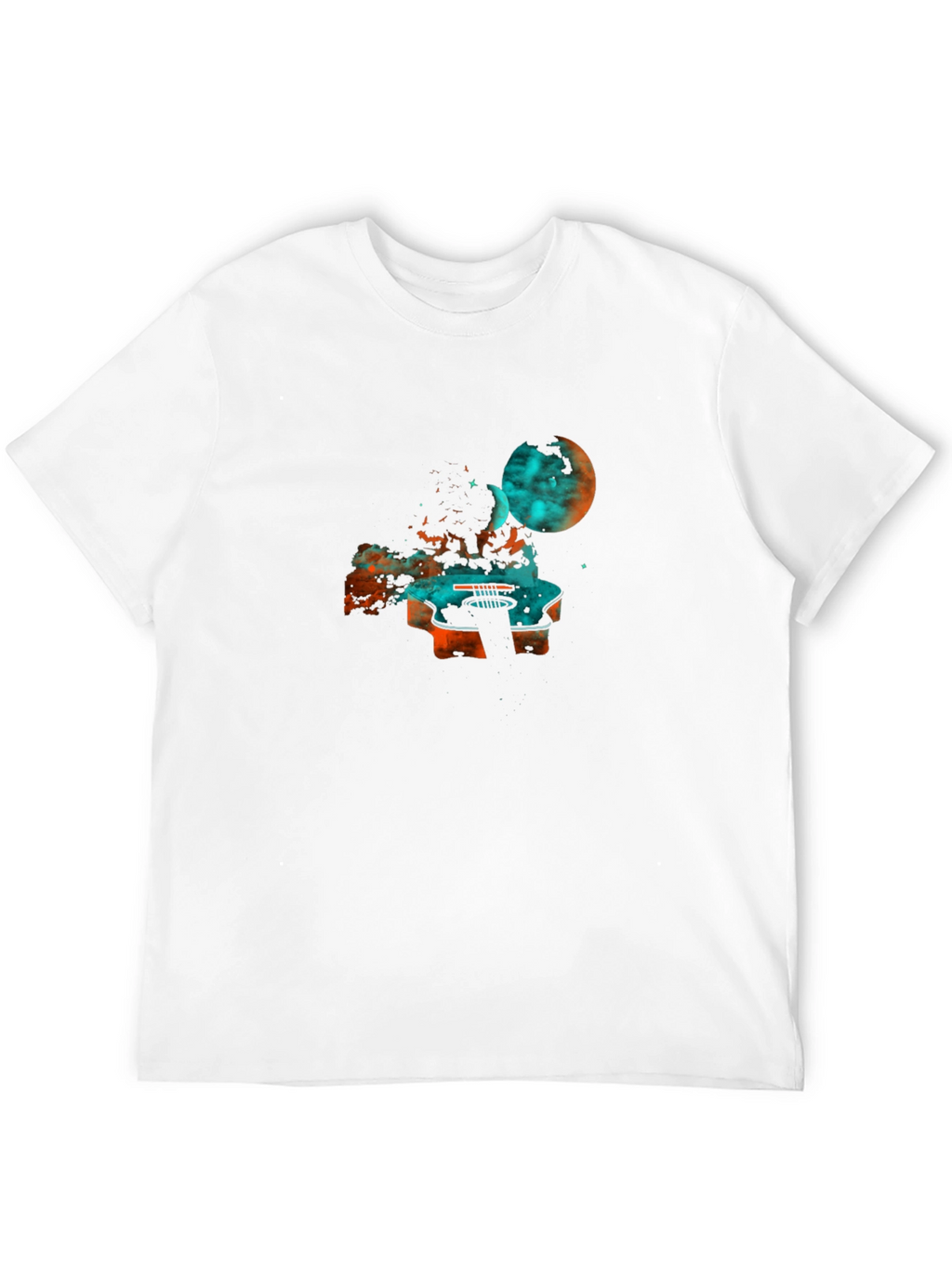 Cosmic Guitar Graphic Tee - Black Cotton Blend