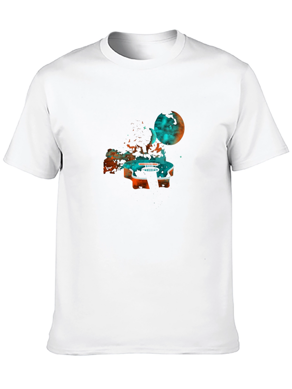 Cosmic Guitar Graphic Tee - Black Cotton Blend