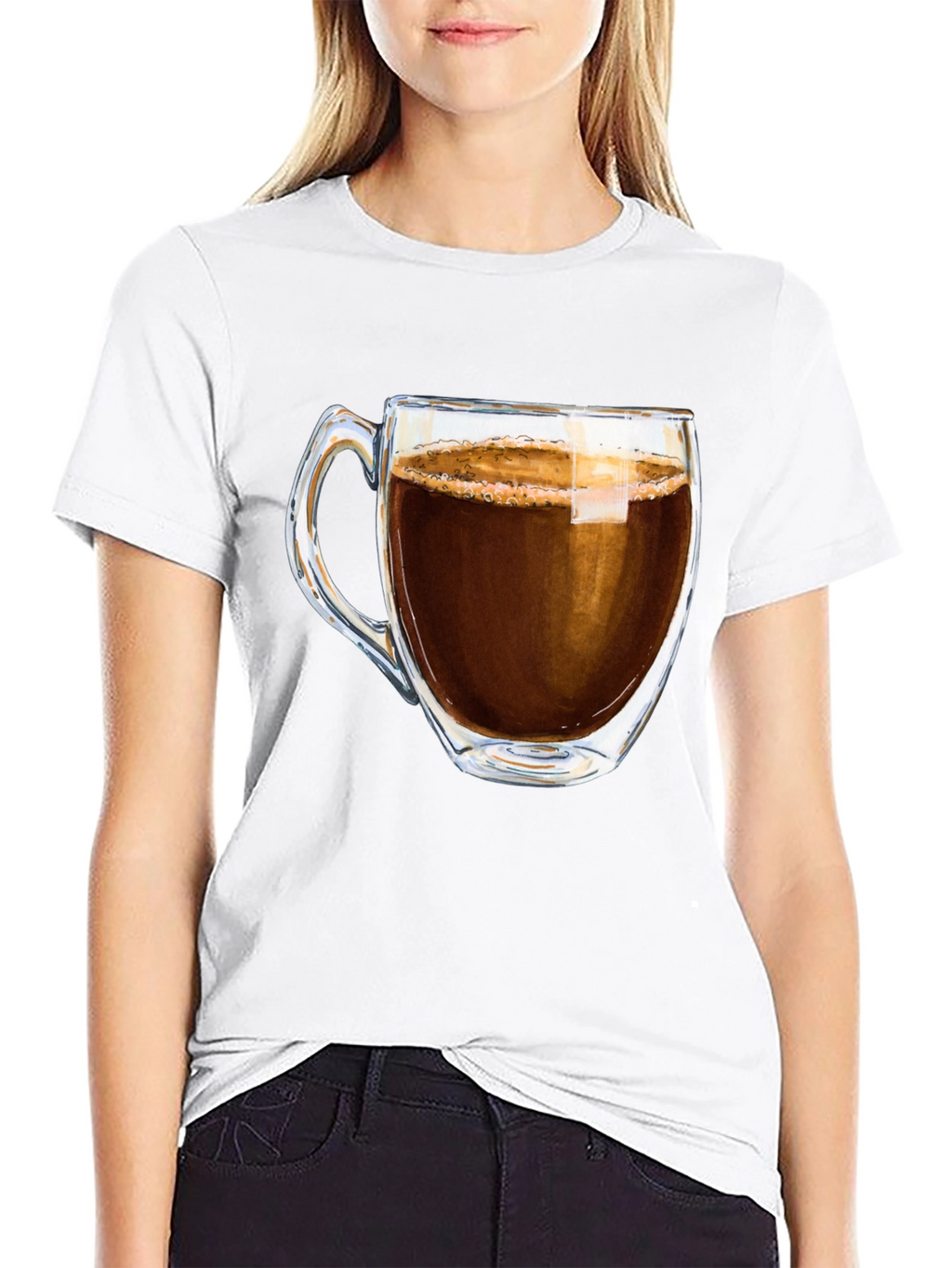 Coffee Cup Graphic Tee - Black Casual T-Shirt