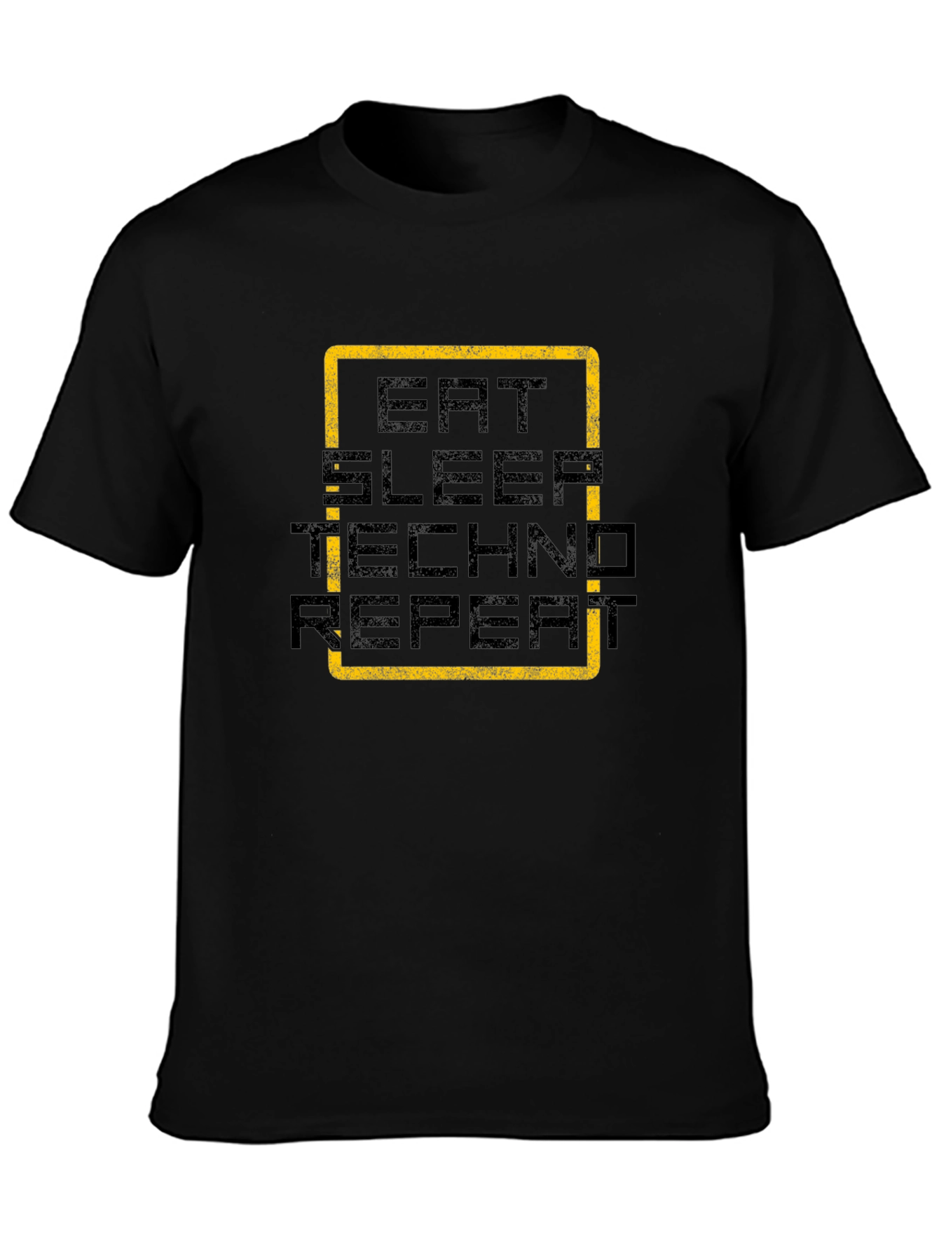 Eat Sleep Techno Repeat Black Graphic Tee