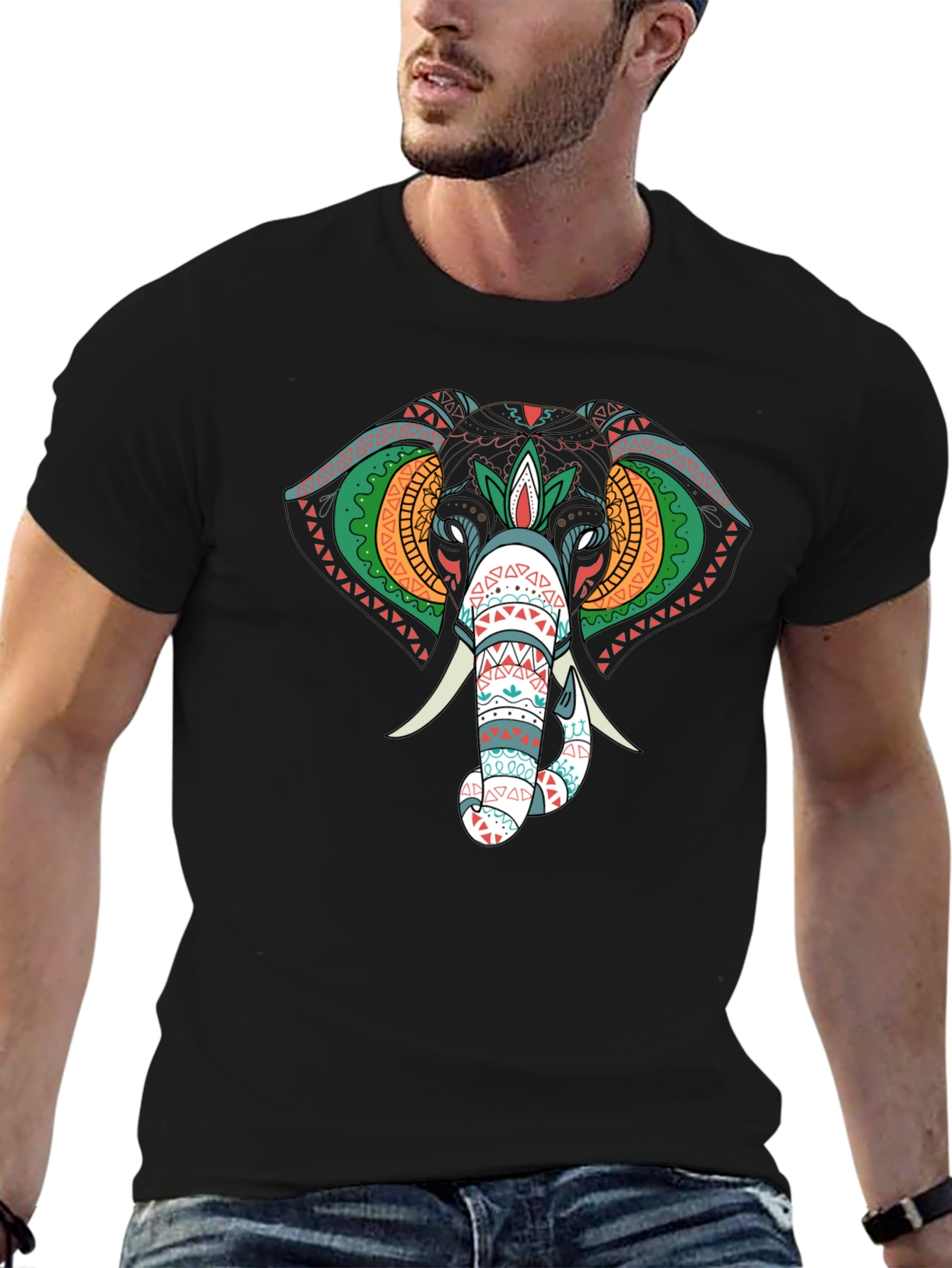 Elephant Graphic Black T-Shirt