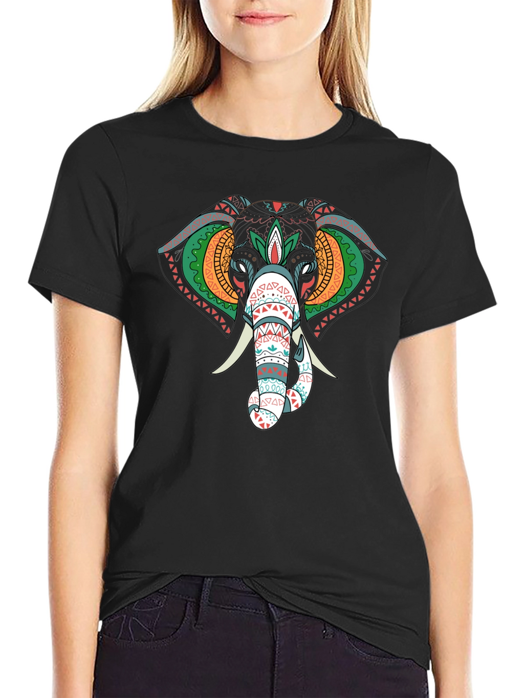 Elephant Graphic Black T-Shirt