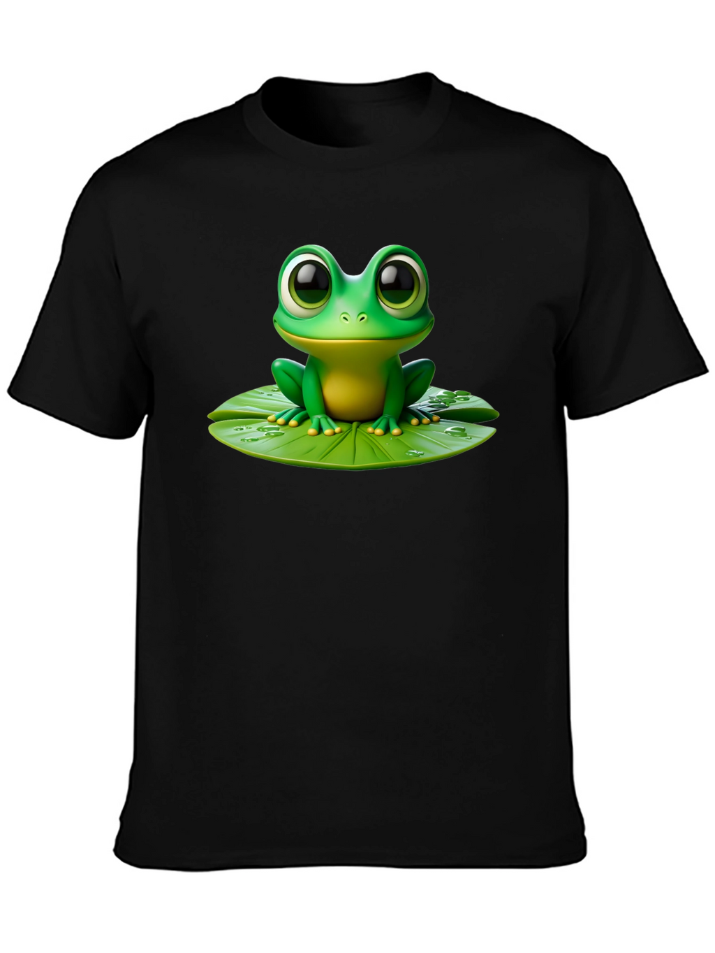 Frog on Lily Pad Graphic Tee - Black