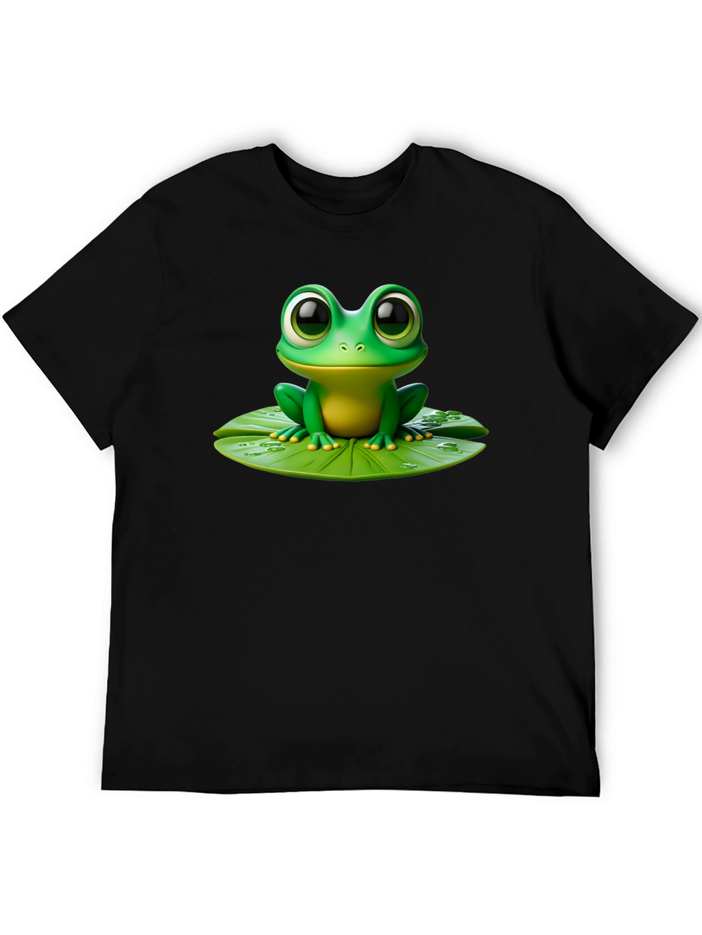 Frog on Lily Pad Graphic Tee - Black