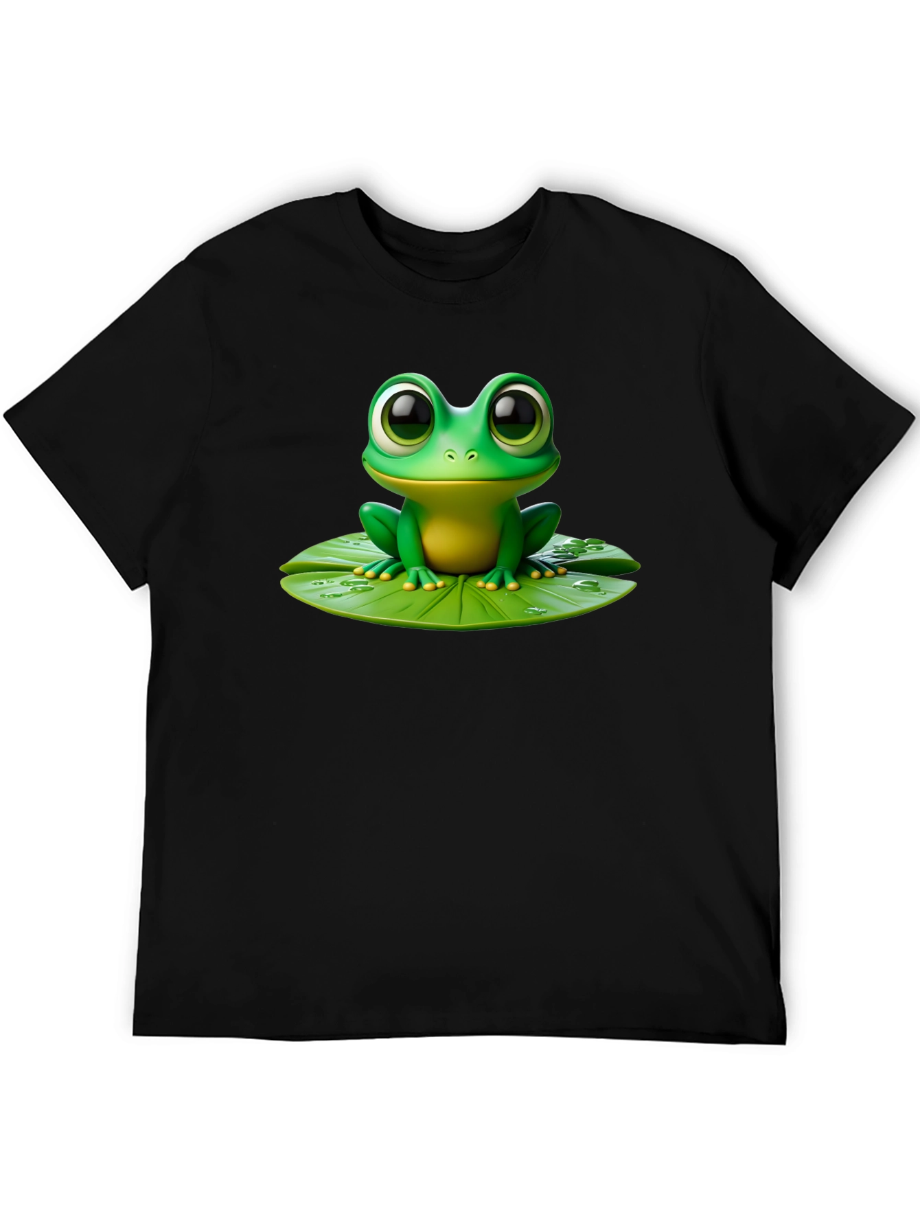 Frog on Lily Pad Graphic Tee - Black