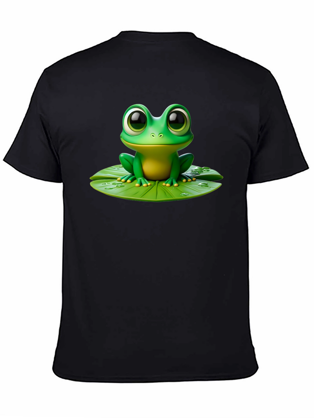 Frog on Lily Pad Graphic Tee - Black