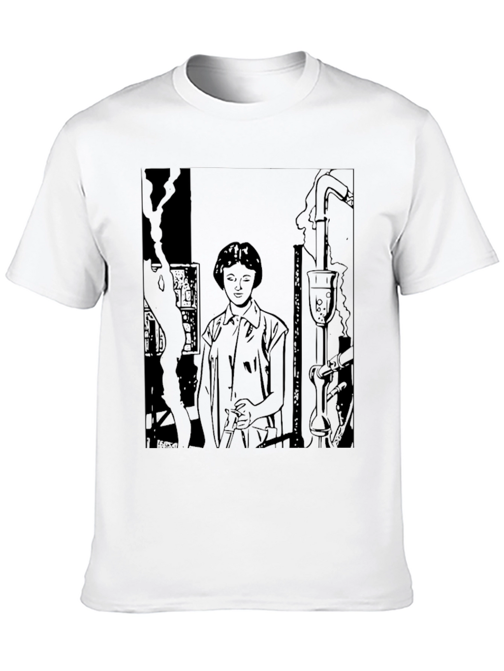 Science Sketch Graphic T-Shirt - Black
