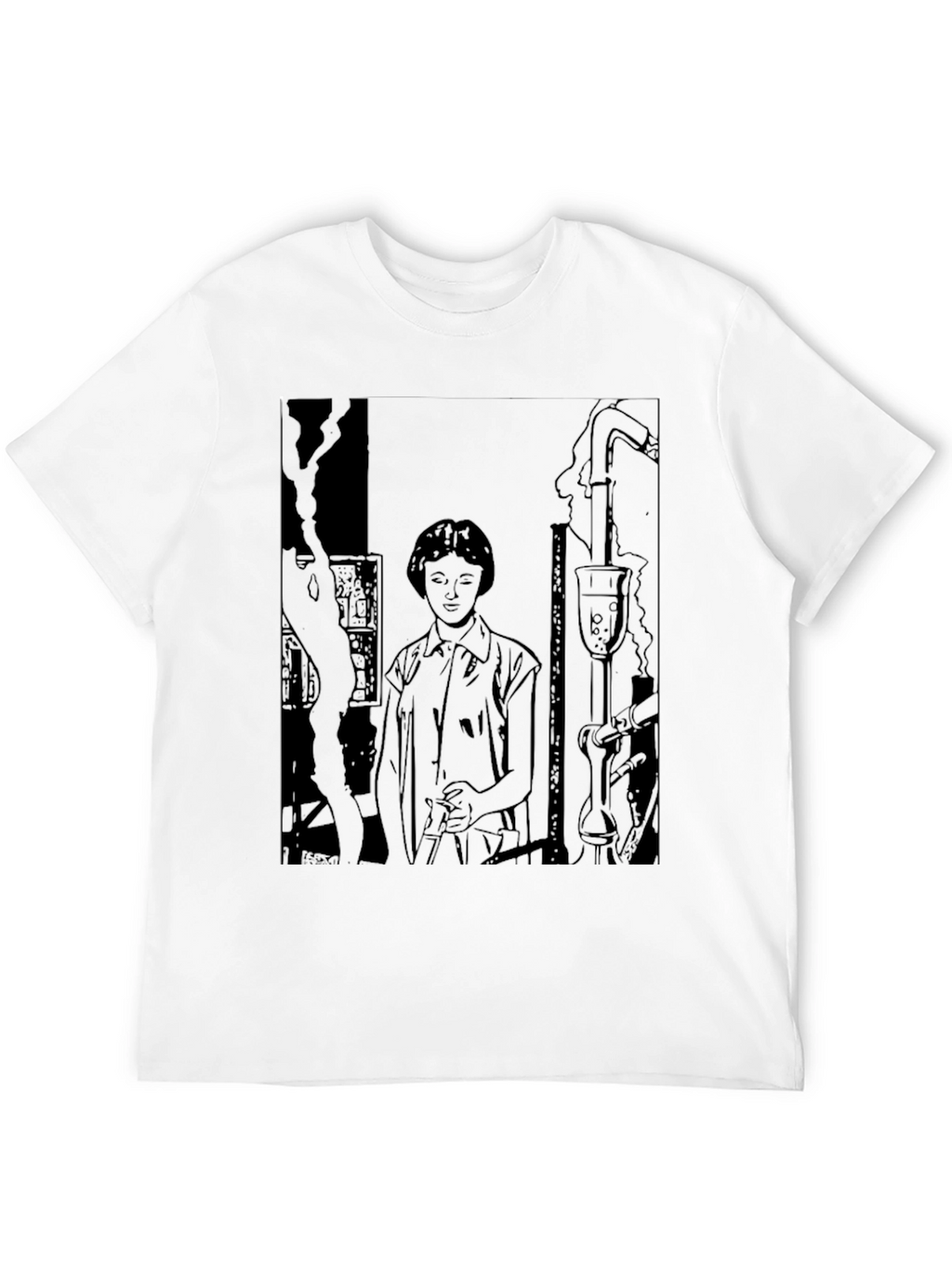Science Sketch Graphic T-Shirt - Black
