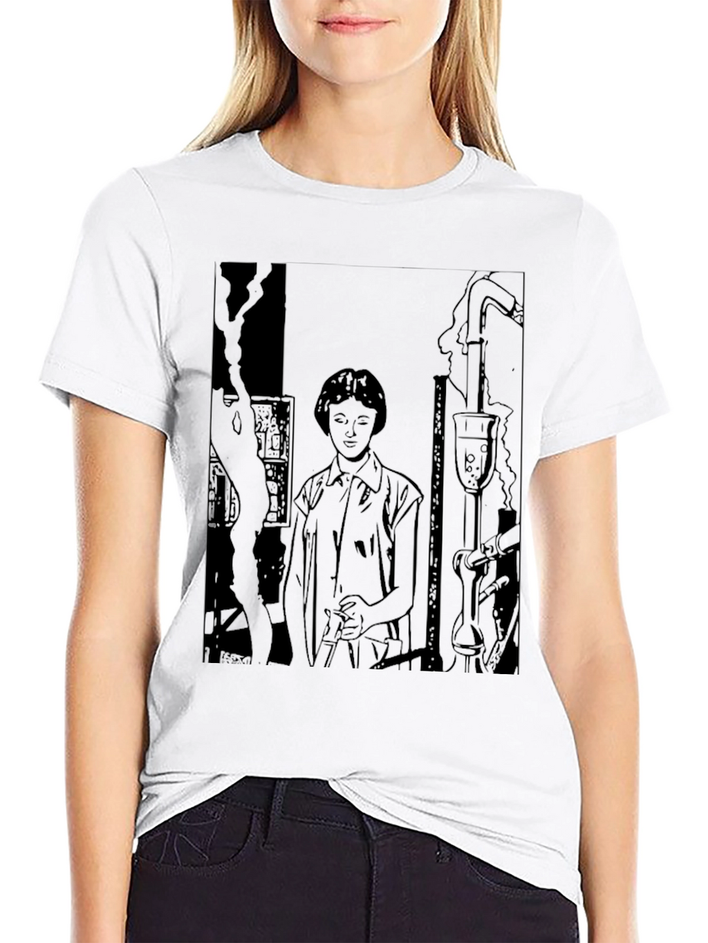 Science Sketch Graphic T-Shirt - Black