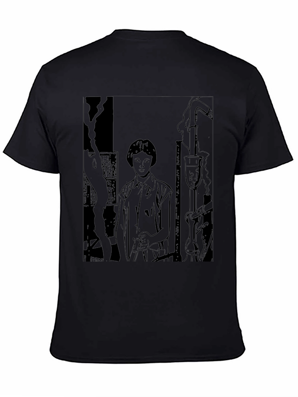 Science Sketch Graphic T-Shirt - Black