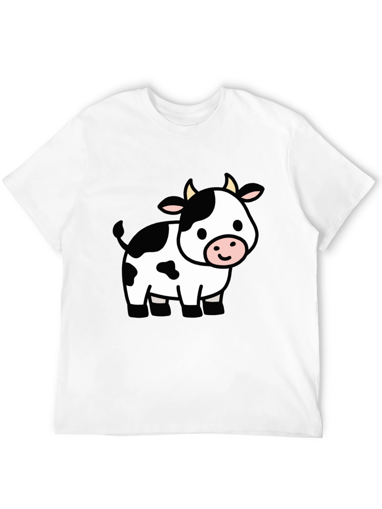 Cute Cow Graphic Black T-Shirt
