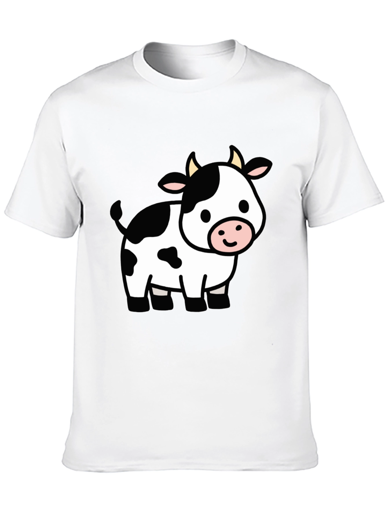 Cute Cow Graphic Black T-Shirt