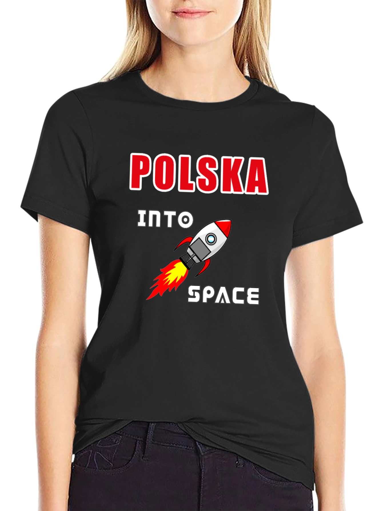 Polska Into Space Black T-Shirt
