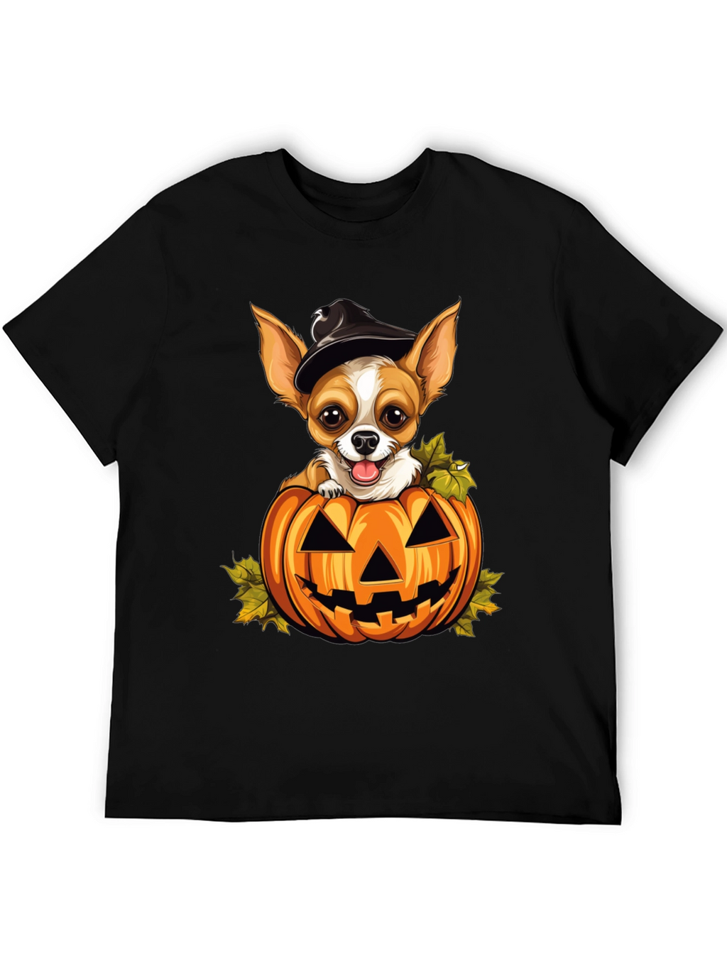 Halloween Chihuahua in Pumpkin T-Shirt