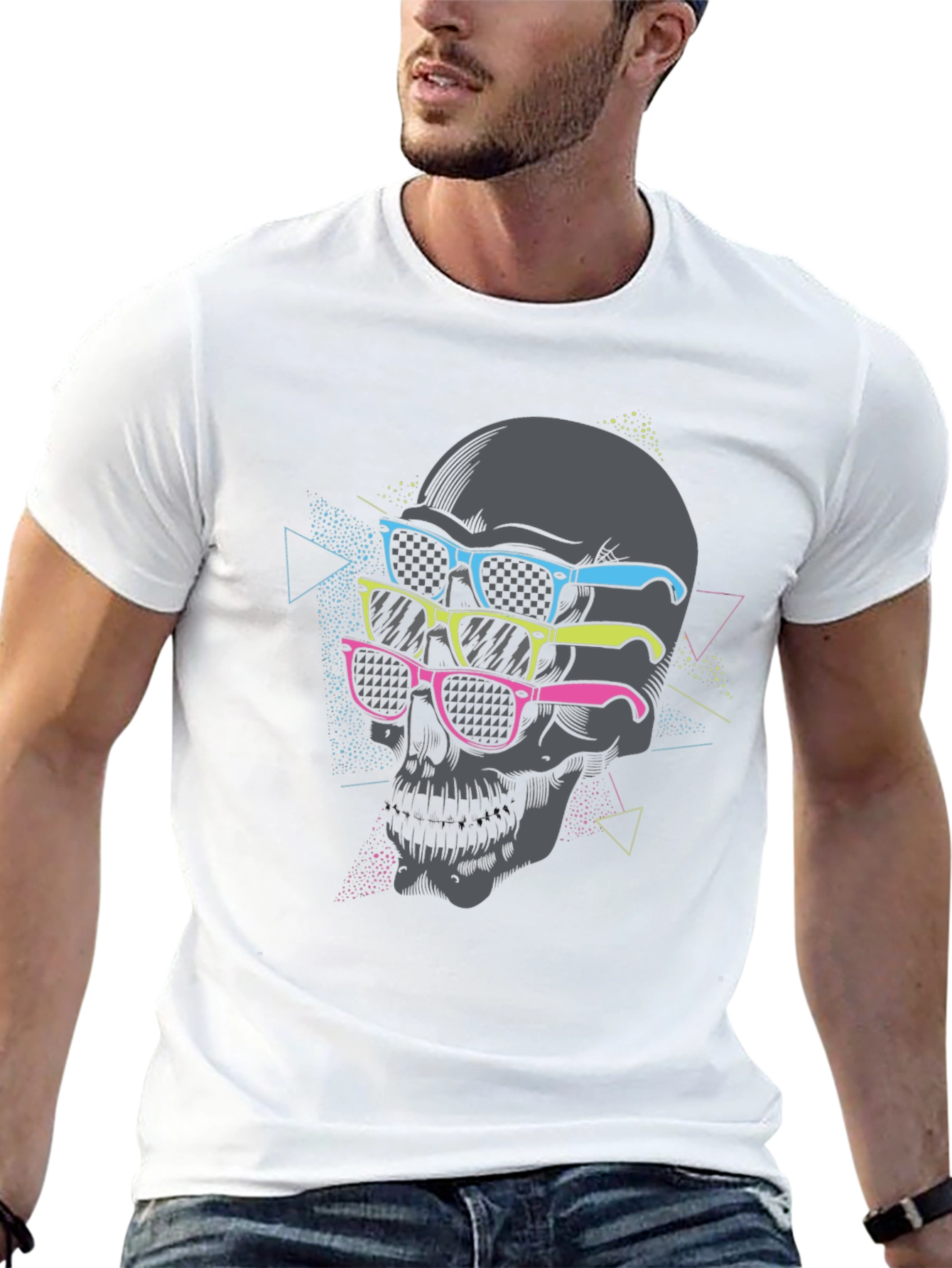 Skull with Sunglasses Graphic Tee