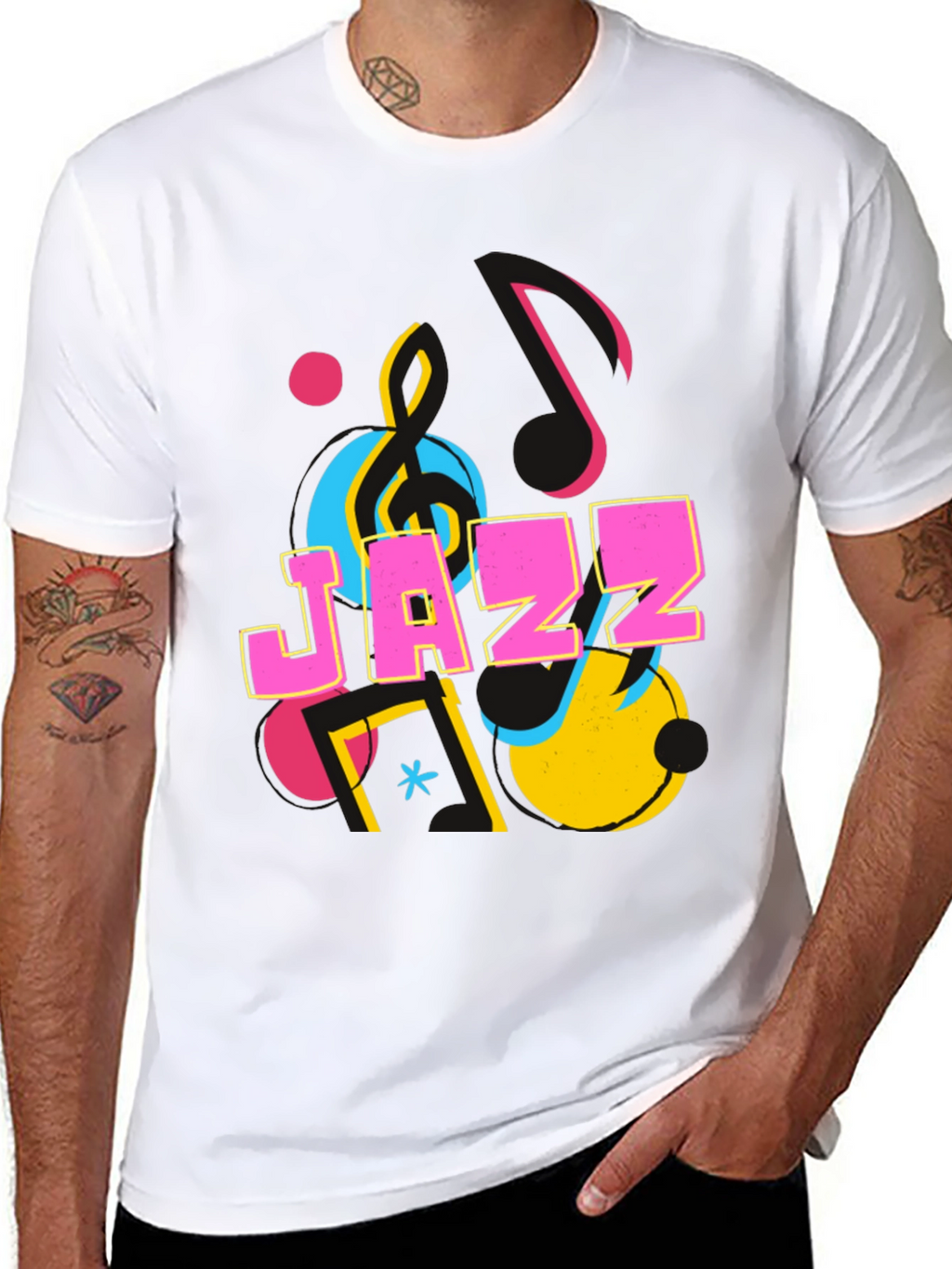 Jazz Graphic Print Crew Neck T-Shirt