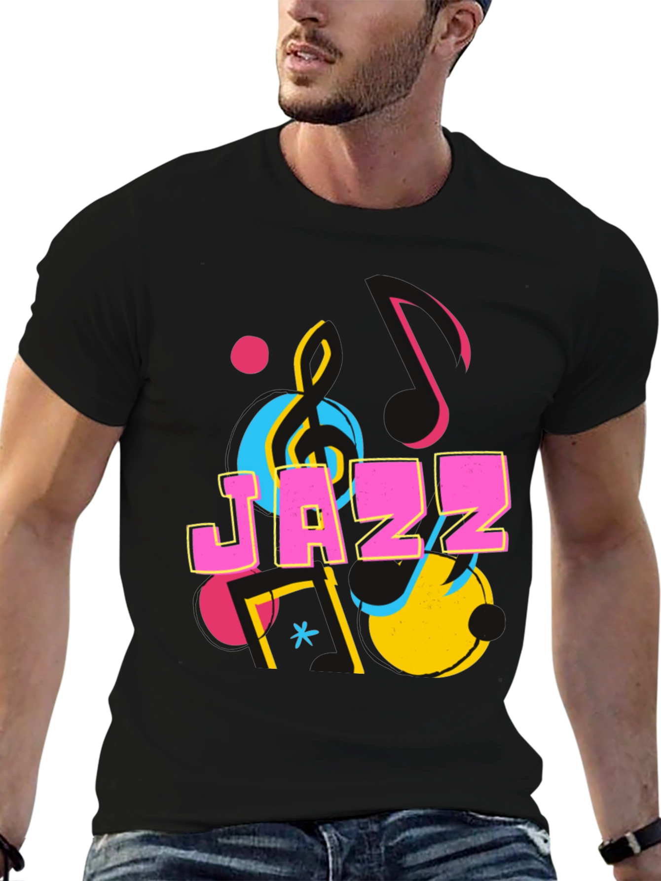 Jazz Graphic Print Crew Neck T-Shirt