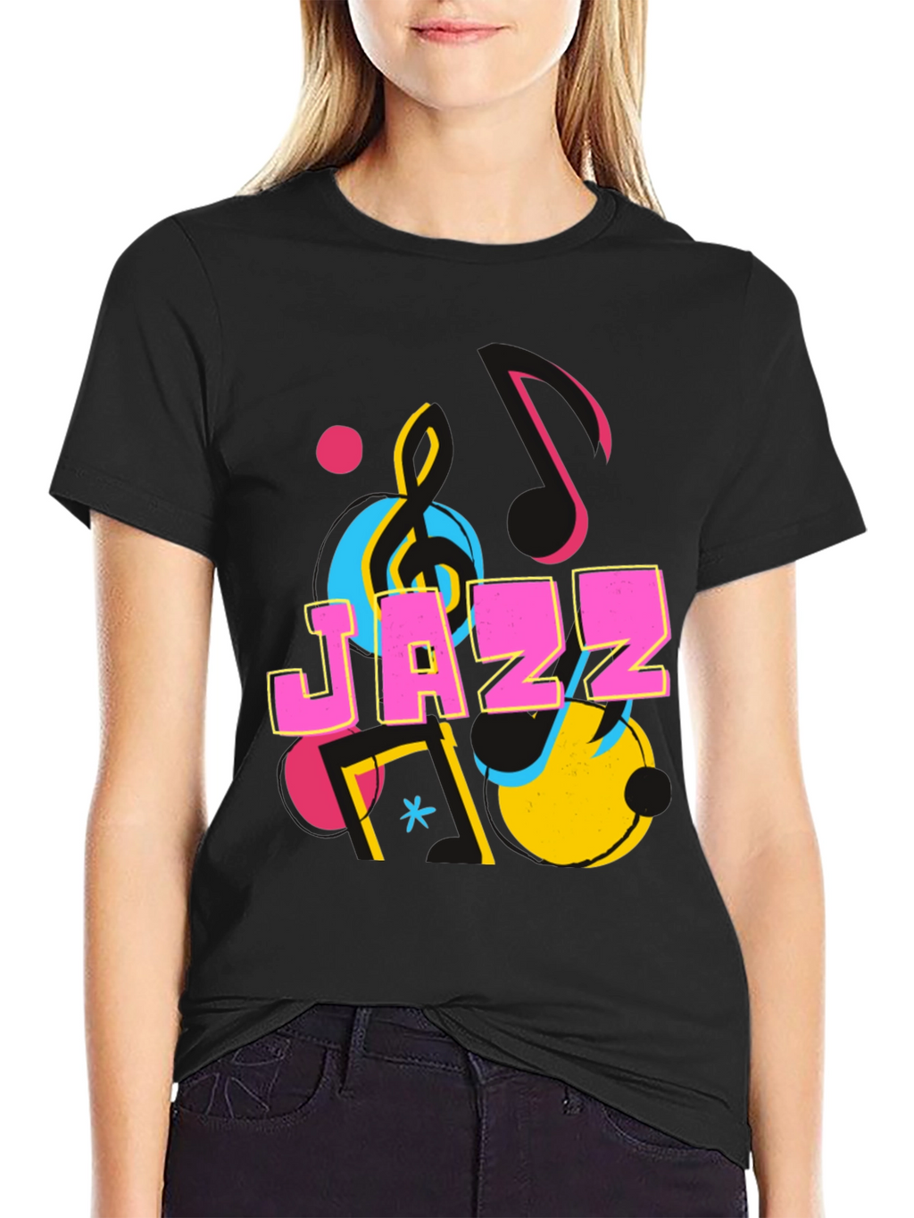 Jazz Graphic Print Crew Neck T-Shirt