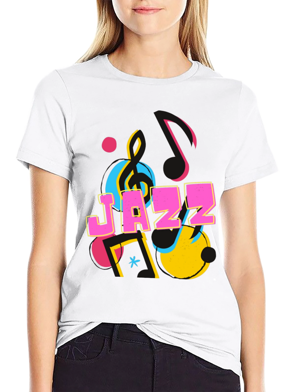 Jazz Graphic Print Crew Neck T-Shirt
