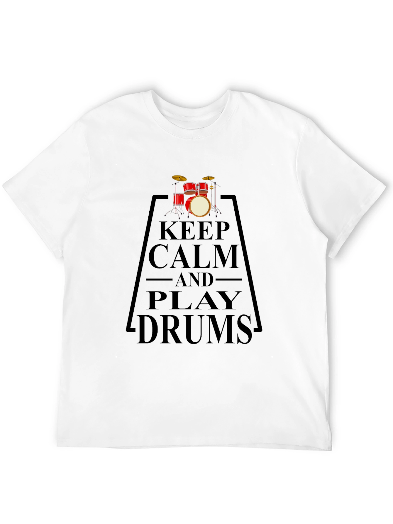 Keep Calm and Play Drums Black T-Shirt