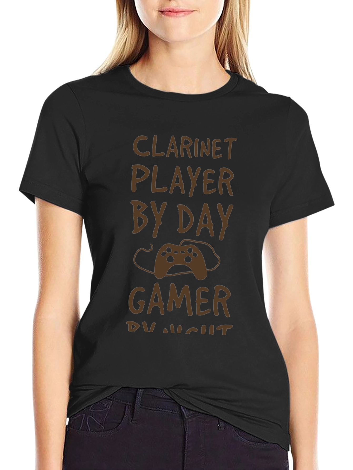 Clarinet Player by Day Gamer by Night T-Shirt