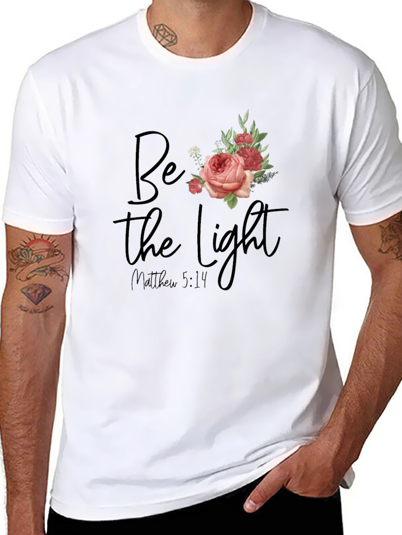 Be The Light Floral Graphic T-Shirt