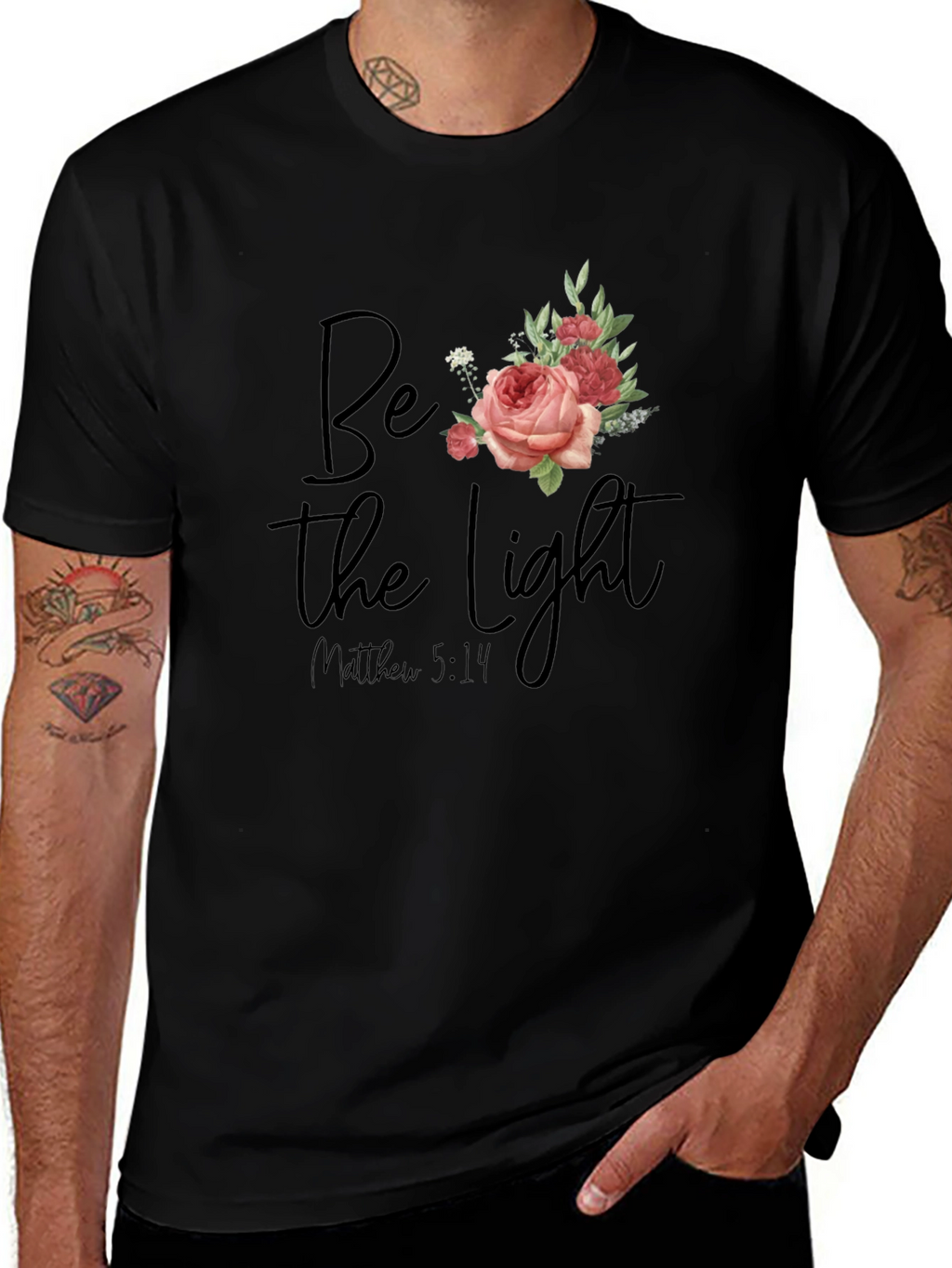 Be The Light Floral Graphic T-Shirt