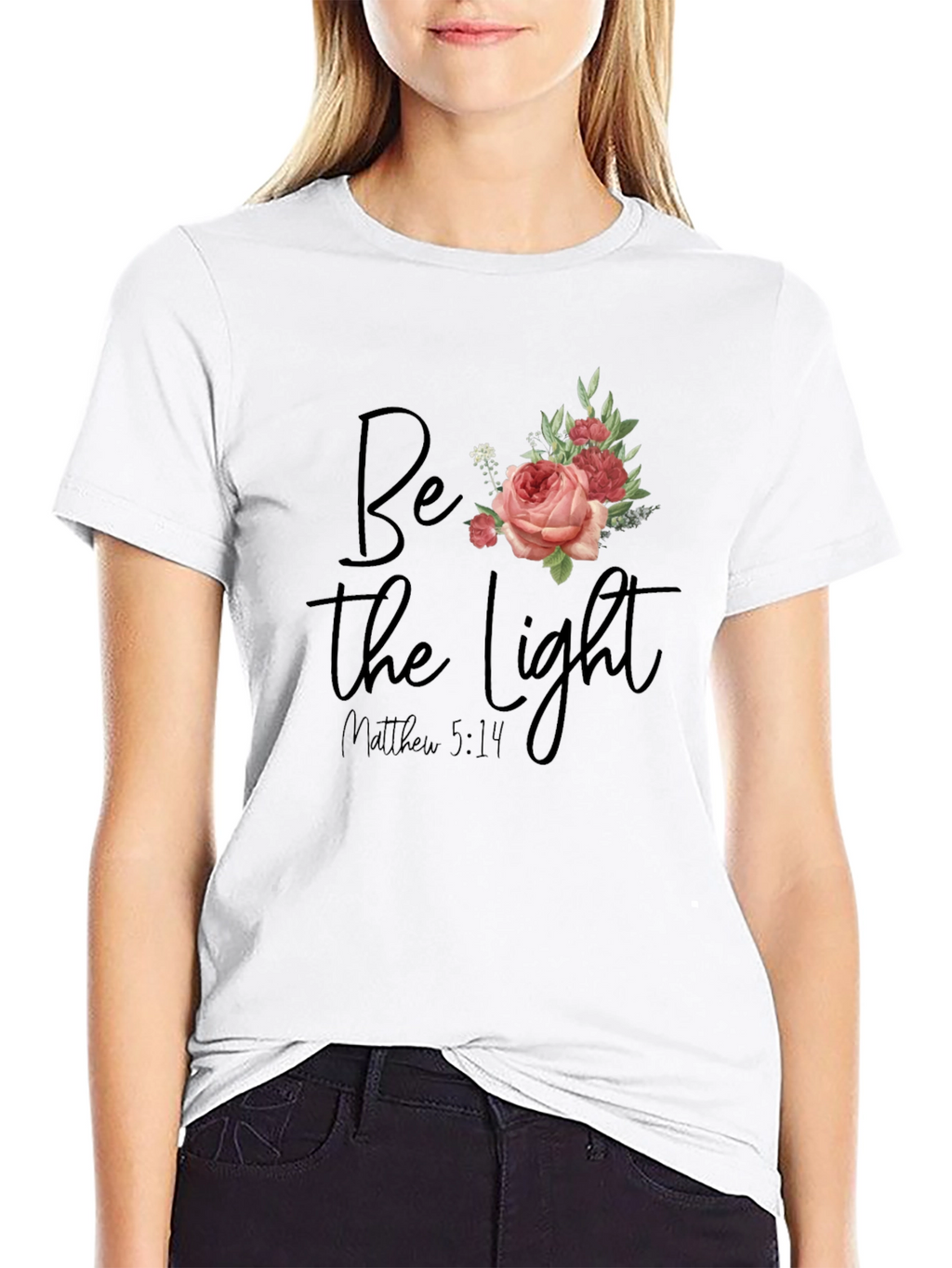Be The Light Floral Graphic T-Shirt