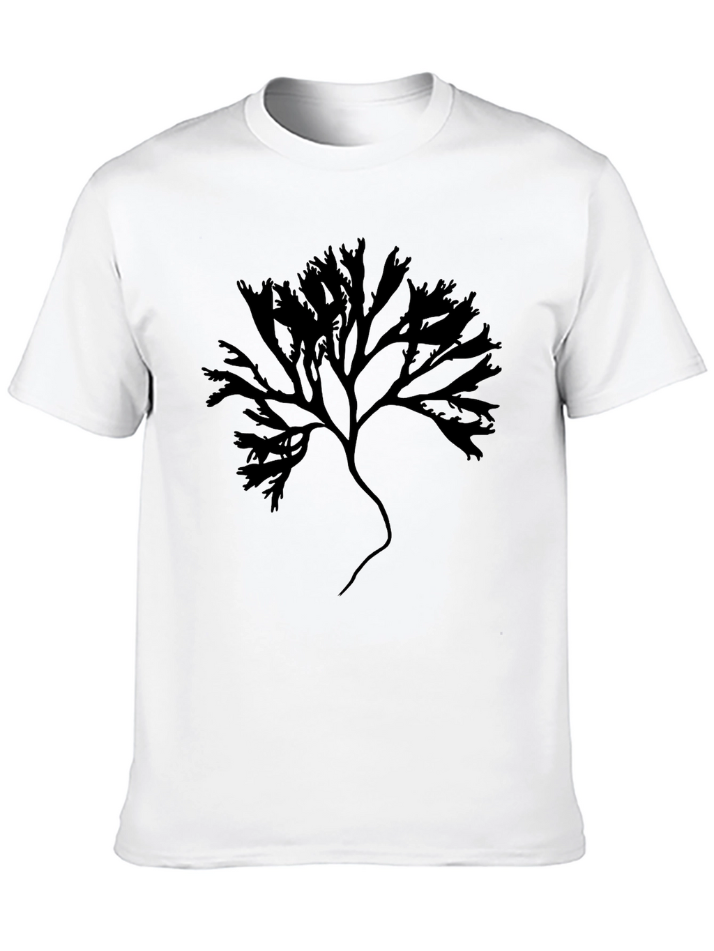 Black T-Shirt with Abstract Tree Graphic