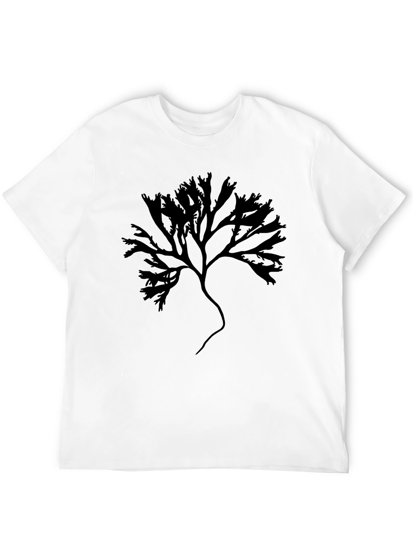 Black T-Shirt with Abstract Tree Graphic